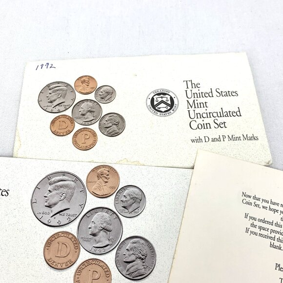 1992 Uncirculated United States Coin Proof Mint Set D and P Mint Marks - Picture 2 of 8